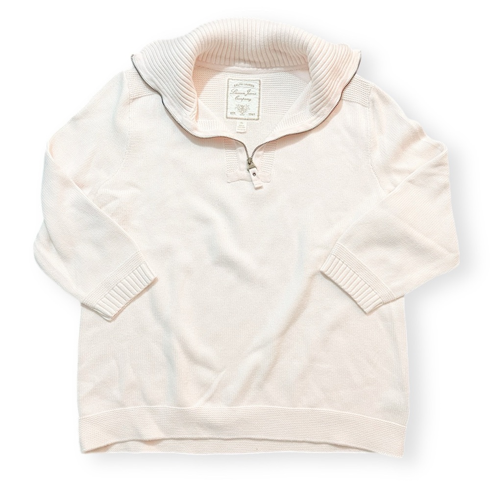 Ralph Lauren Light Pink Quarter Zip Sweater - XL